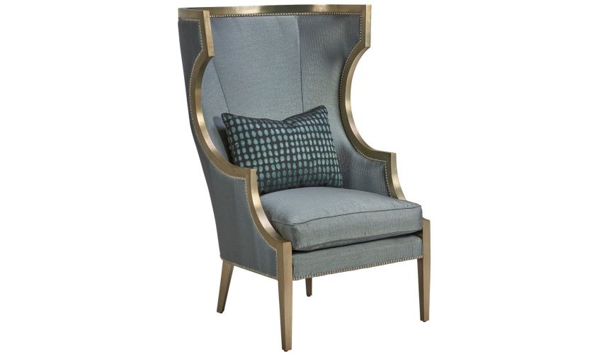 CHAIRS, Leather, Upholstered, Accent High End Winter's Ocean Accent Chair