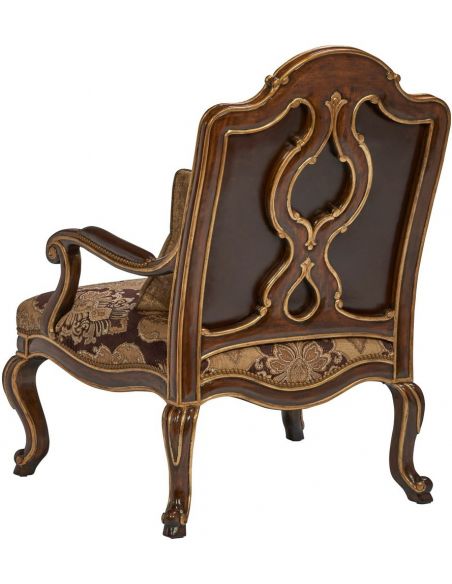 CHAIRS, Leather, Upholstered, Accent Luxurious Cornucopia of Plenty Accent Chair