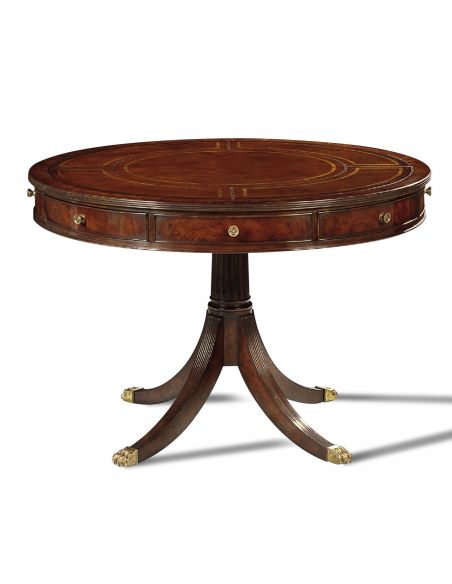 Foyer and Center Tables Leather Top Center Table