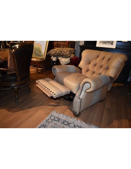 MOTION SEATING - Recliners, Swivels, Rockers Leather and Gator Hide Churchill Tufted Recliner Chair 6622