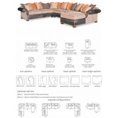 Luxury Leather & Upholstered Furniture Eclectic style large sectional sofa with a chaise 9885 2