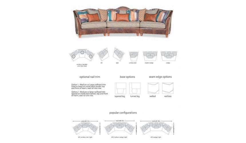 Grand Three Piece Western Style Sectional, Western Style Outdoor Furniture