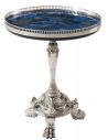 Round and Oval Coffee tables Lapis Lazuli stone top cocktail table with beautiful metal work detail