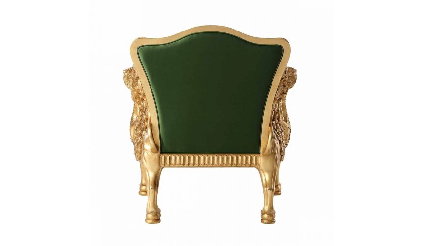 CHAIRS, Leather, Upholstered, Accent Winged lions chair