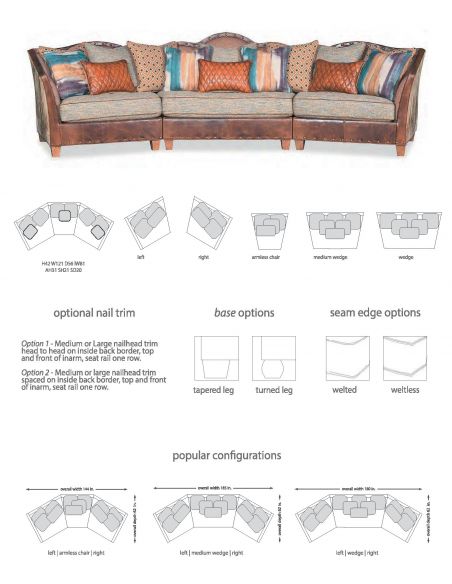 Sectional sofa custom configurations