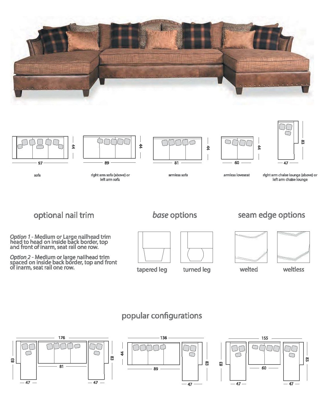 SECTIONALS - Leather & High End Upholstered Furniture Sectional sofa custom configurations 7
