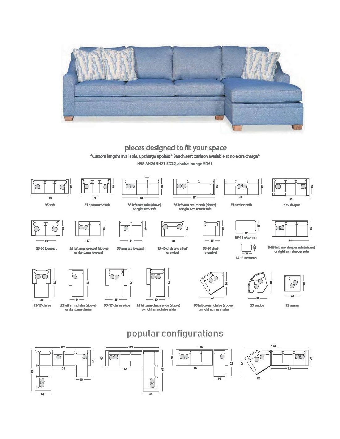 Sectional sofa custom configurations 1