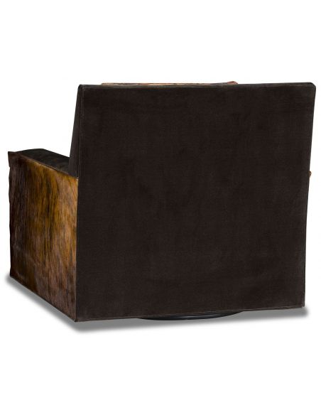 CHAIRS, Leather, Upholstered, Accent Hair on hide western style swivel chair
