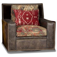 Hair on hide western style swivel chair 2