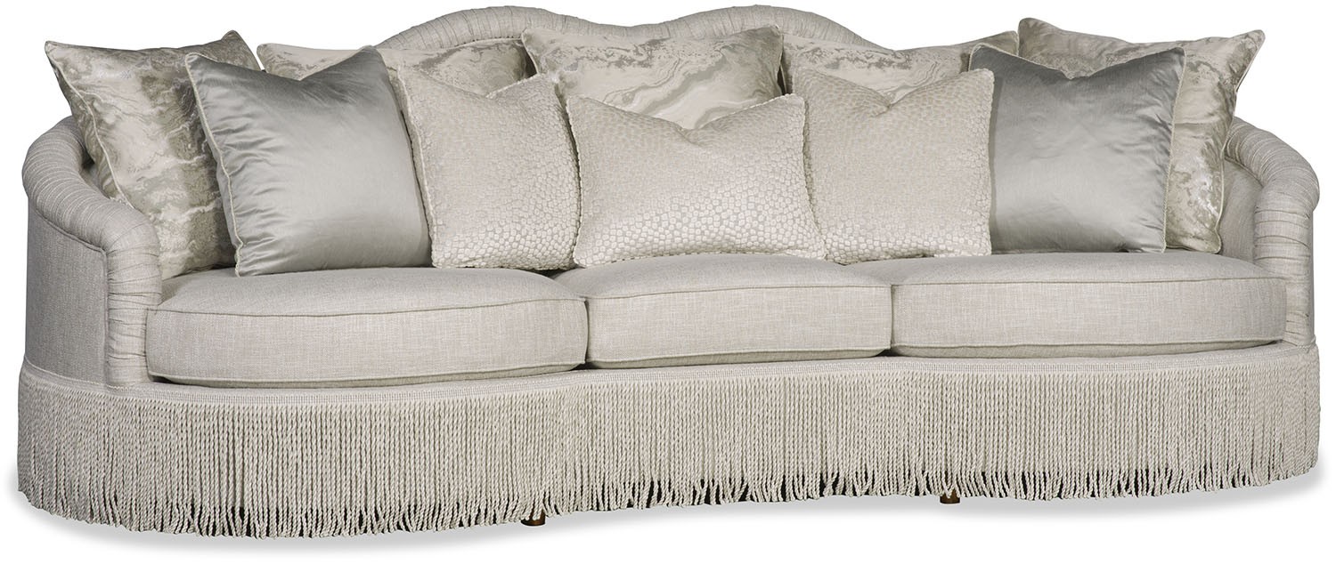 Modern and frilly large comfy sofa