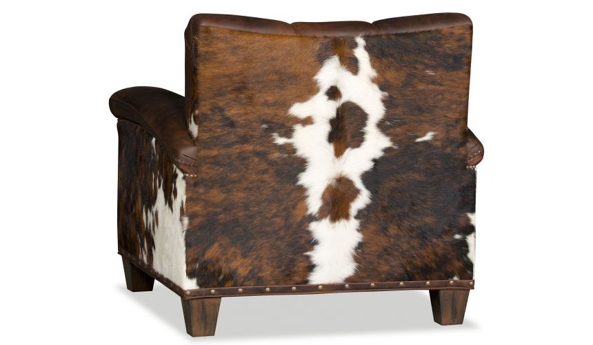 CHAIRS, Leather, Upholstered, Accent Leather and hair on hide accent chair