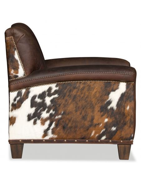 CHAIRS, Leather, Upholstered, Accent Leather and hair on hide accent chair