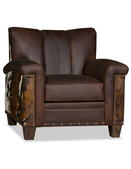 Leather and hair on hide accent chair