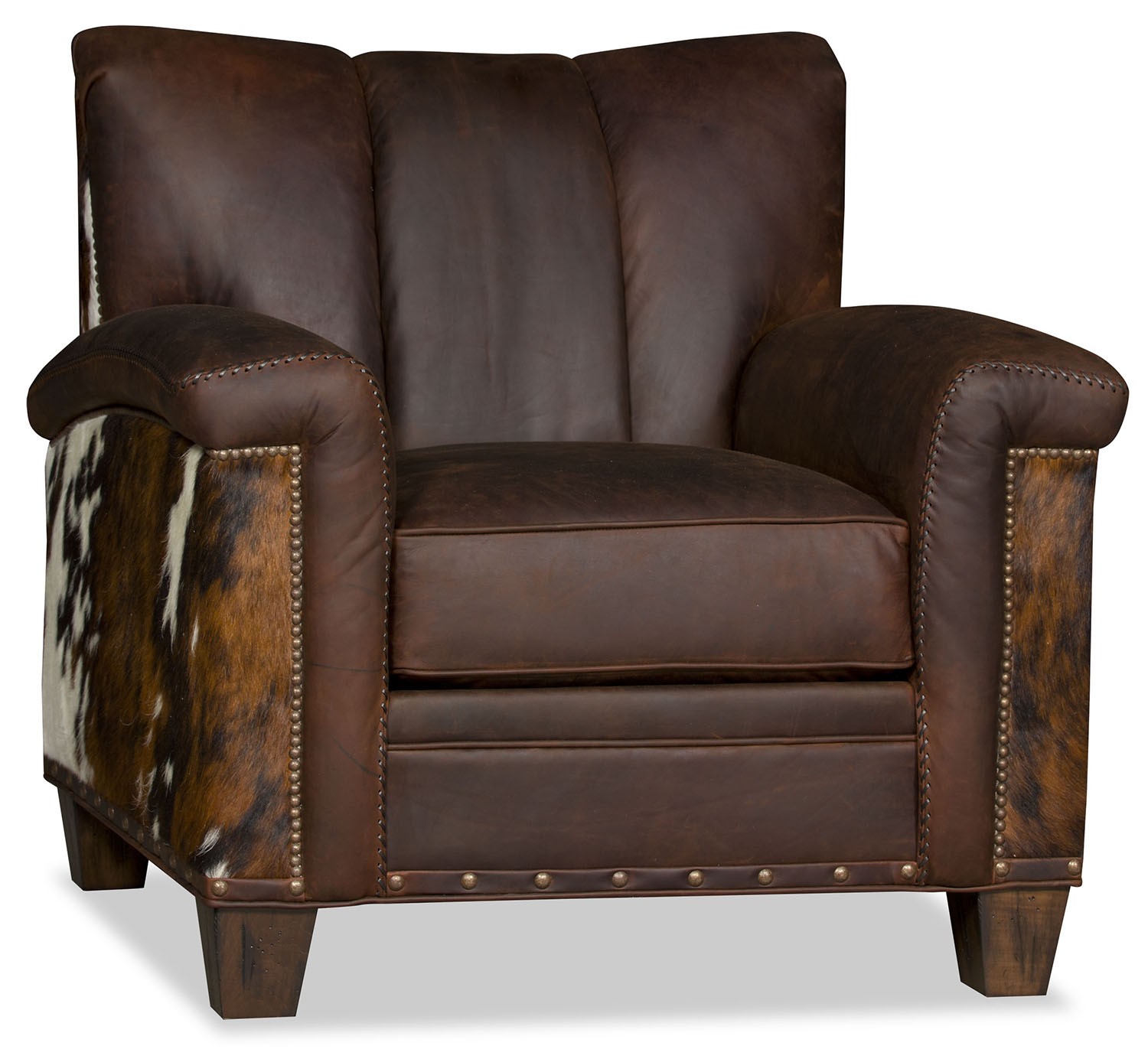 CHAIRS, Leather, Upholstered, Accent Leather and hair on hide accent chair