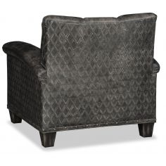 CHAIRS, Leather, Upholstered, Accent Smokey blue modern style leather accent chair 2