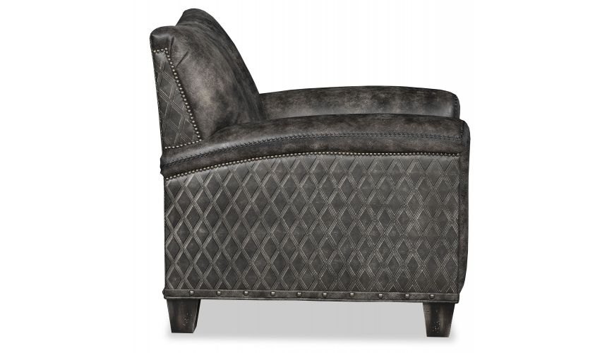 Smokey Blue Modern Style Leather Accent Chair