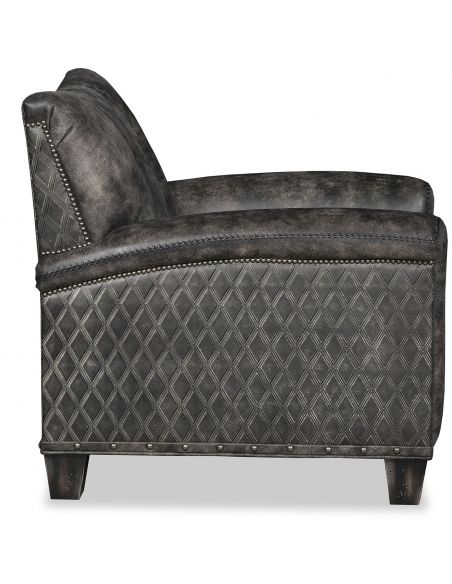 CHAIRS, Leather, Upholstered, Accent Smokey blue modern style leather accent chair