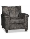 CHAIRS, Leather, Upholstered, Accent Smokey blue modern style leather accent chair