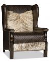 CHAIRS, Leather, Upholstered, Accent Library chair hair on hide