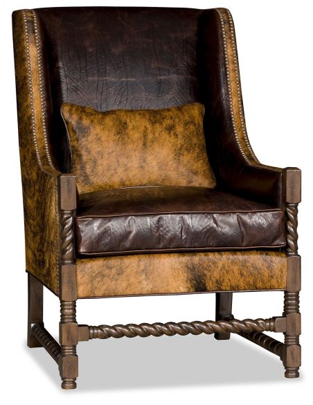 Western style hair on hide accent chair