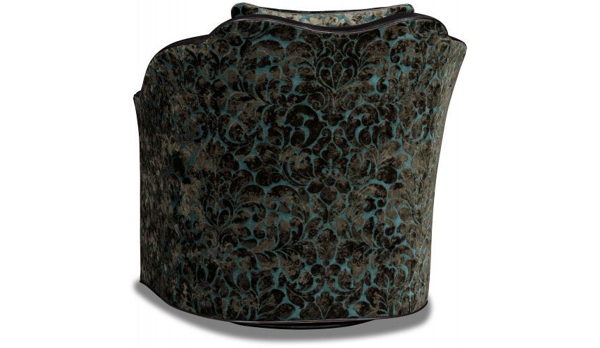 CHAIRS, Leather, Upholstered, Accent Unique dark color swivel chair