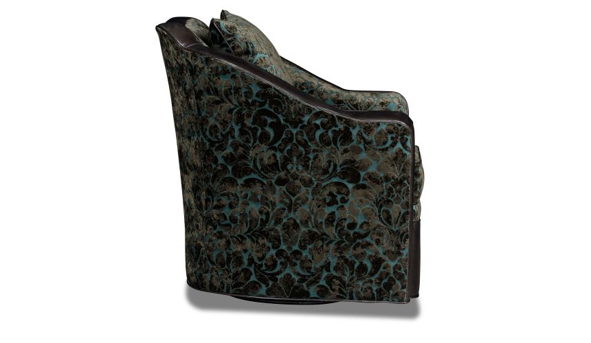 CHAIRS, Leather, Upholstered, Accent Unique dark color swivel chair