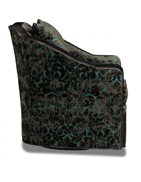 CHAIRS, Leather, Upholstered, Accent Unique dark color swivel chair