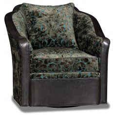 CHAIRS, Leather, Upholstered, Accent Unique dark color swivel chair