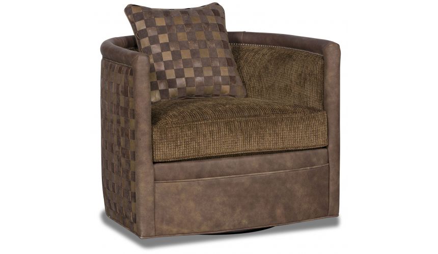 MOTION SEATING - Recliners, Swivels, Rockers Modern style with woven details swivel chair