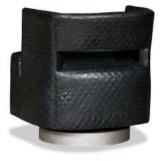 MOTION SEATING - Recliners, Swivels, Rockers Diamond embossed leather swivel tilt barrel chair 2