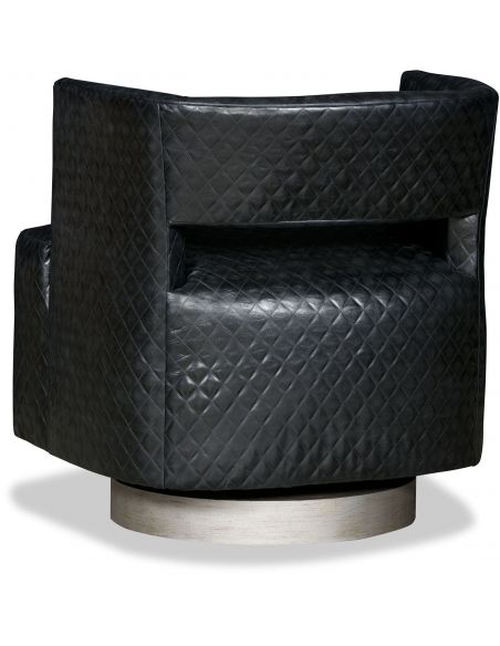 MOTION SEATING - Recliners, Swivels, Rockers Diamond embossed leather swivel tilt barrel chair