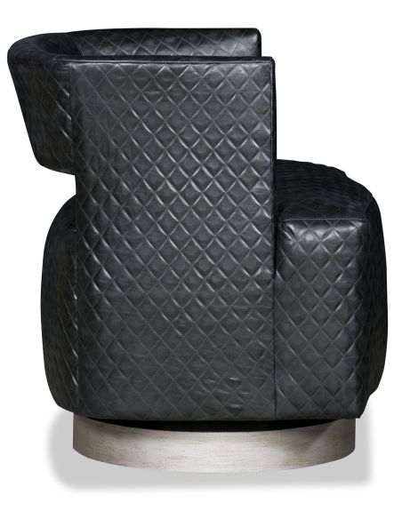 MOTION SEATING - Recliners, Swivels, Rockers Diamond embossed leather swivel tilt barrel chair