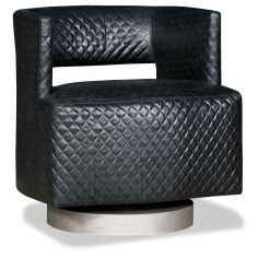 MOTION SEATING - Recliners, Swivels, Rockers Diamond embossed leather swivel tilt barrel chair