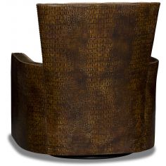 MOTION SEATING - Recliners, Swivels, Rockers Swivel embossed gator brown and tan library chair 2
