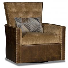 MOTION SEATING - Recliners, Swivels, Rockers Swivel embossed gator brown and tan library chair