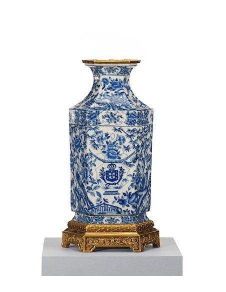 High Quality Furniture Blue White Hex Vase
