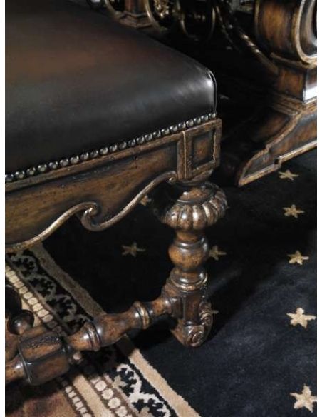 Dining Chairs Dining room chair covered in a combination of leather and printed fabrics