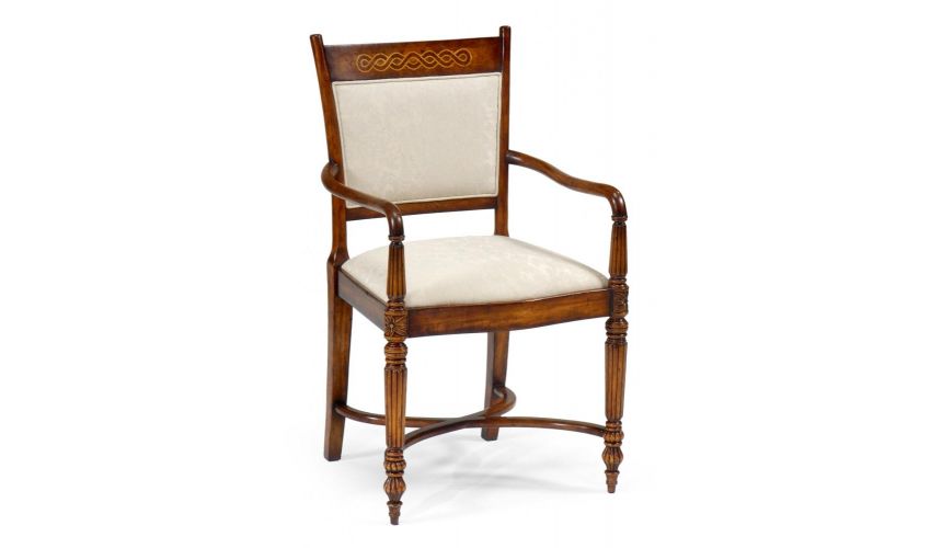 Dining Chairs Home Furnishings High End Dinning Room Furniture Arm Chair with hand carved legs