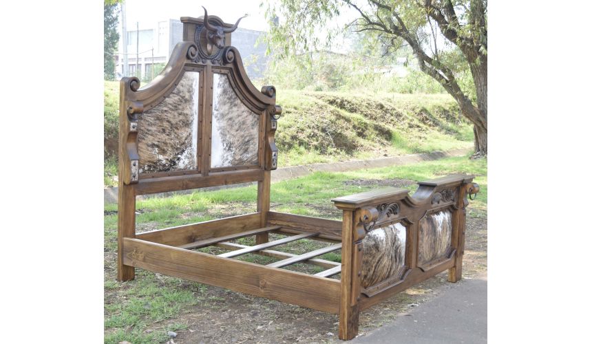 Longhorn bed. High style western furniture. The best in cowboy decor.