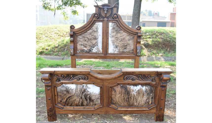 Longhorn bed. High style western furniture. The best in cowboy decor.