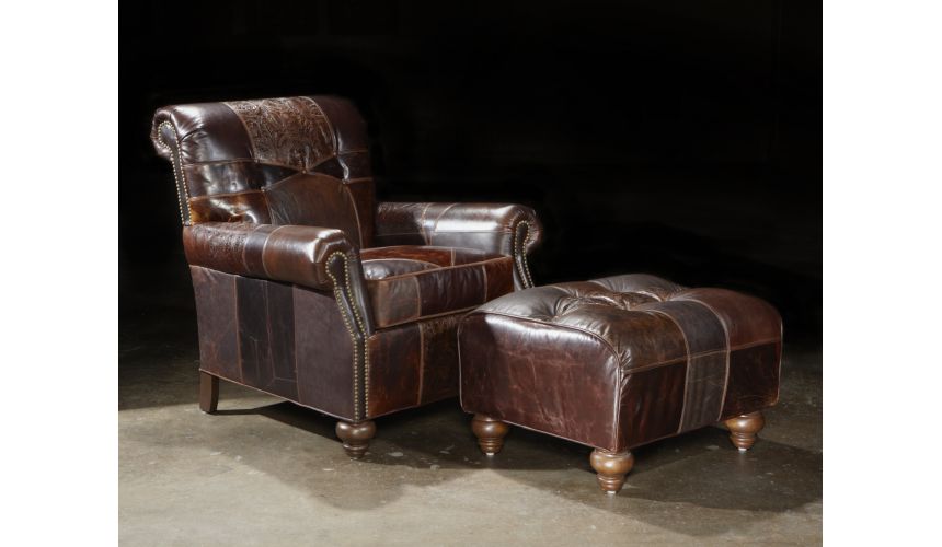 01 western furniture. Custom sectional sofa, chairs, hair hide ottoman