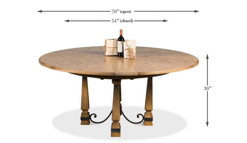 70 Jupe table self storing leaves, solid oak