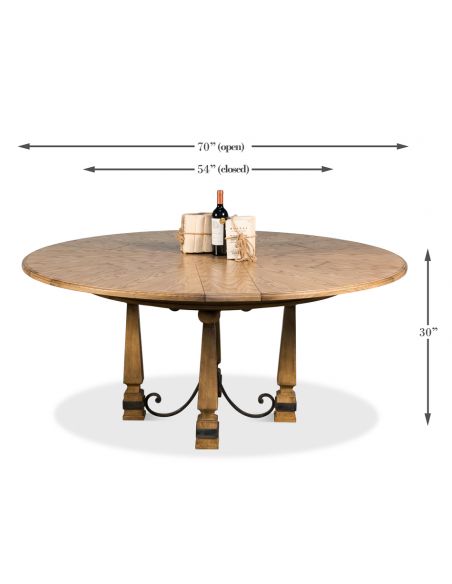 70 Jupe table self storing leaves, solid oak