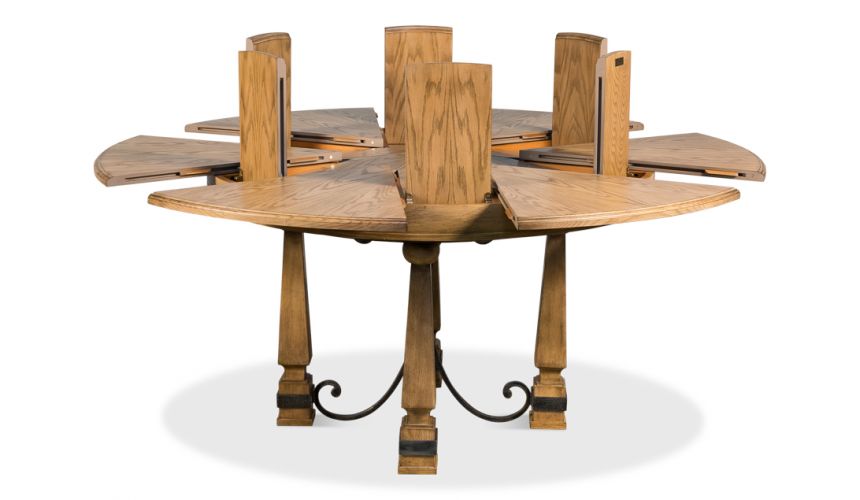 70 Jupe table self storing leaves, solid oak