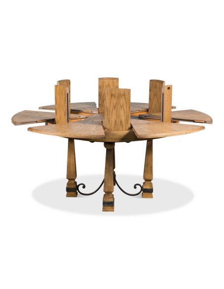 70 Jupe table self storing leaves, solid oak