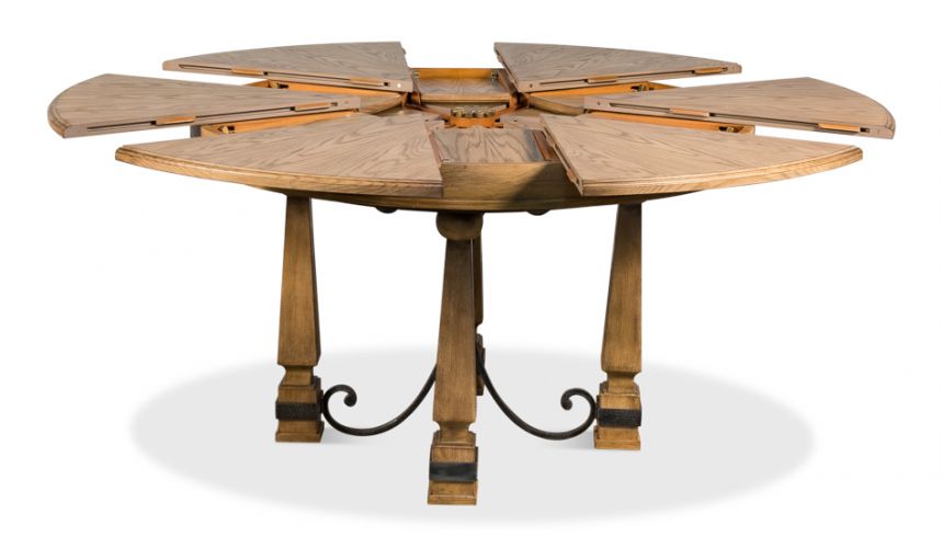 70 Jupe table self storing leaves, solid oak