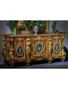 Breakfronts & China Cabinets Deluxe Golden Detailed Writing Desk with Oval Paintings from our furniture showpiece collection....