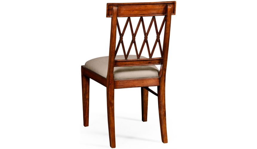 Regency style lattice back dining side chair