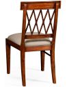 Regency style lattice back dining side chair