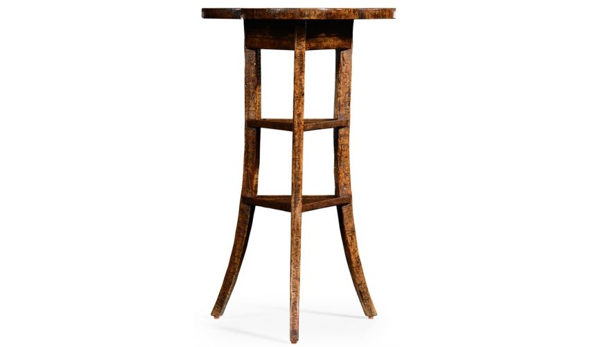 Plank walnut trefoil side table.